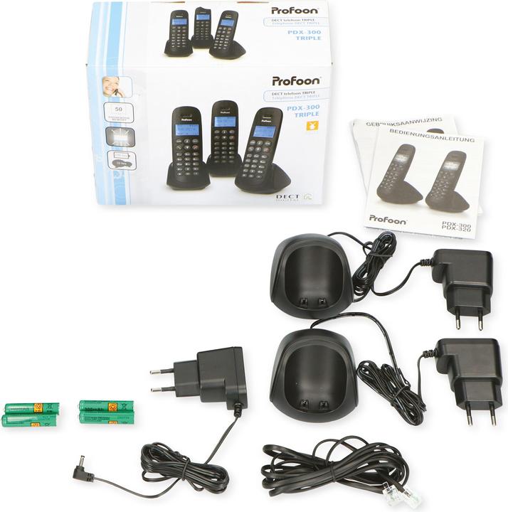 Immagine prodotto Profoon Telefono DECT con 3 portatili, nero