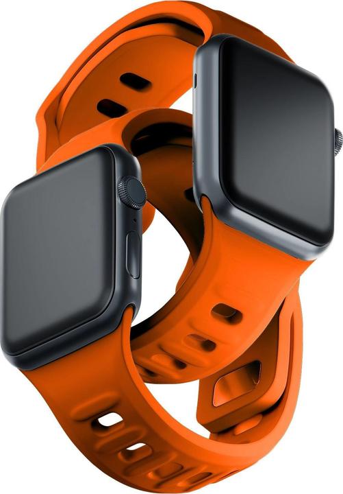 Produktbild 3MK Silicone Watch Strap pomarańczowy/ orange dla Apple Watch 38/40/41mm (Silikon, Edelstahl, 3, 4, 9, Ultra)