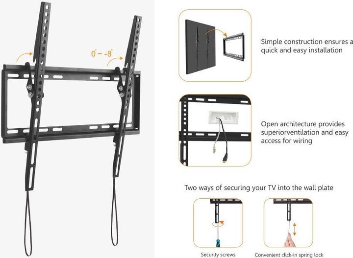 Productafbeelding equip Muurbevestiging flatscreen 37"-70" helling (Muur, 70", 35 kg)