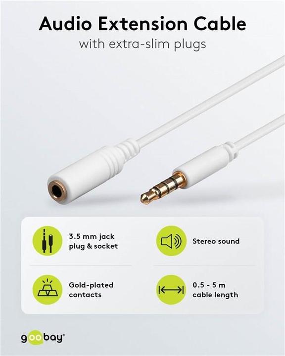 Actual product image Goobay 3.5mm Klinke — 3.5mm Klinke (5 m, 3.5mm jack (AUX))