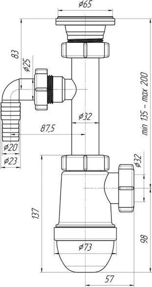 Immagine prodotto Ani Plast SIFONE PER LAVABO 11/4X32 CON DIRAMAZIONE S/M (Sifone per lavatrice)