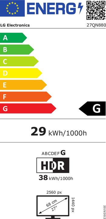 Energie-Label LG 27QN880-B (2560 x 1440 Pixel, 27")