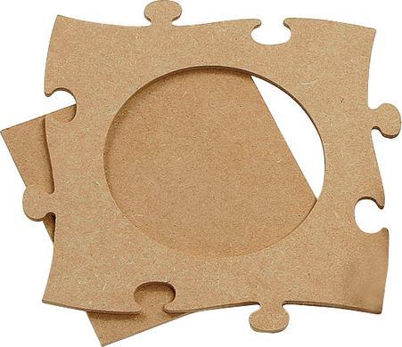 Actual product image Pronty Crafts Puzzle frame "Round", MDF wood, unpainted, approx. 24 x 24 cm