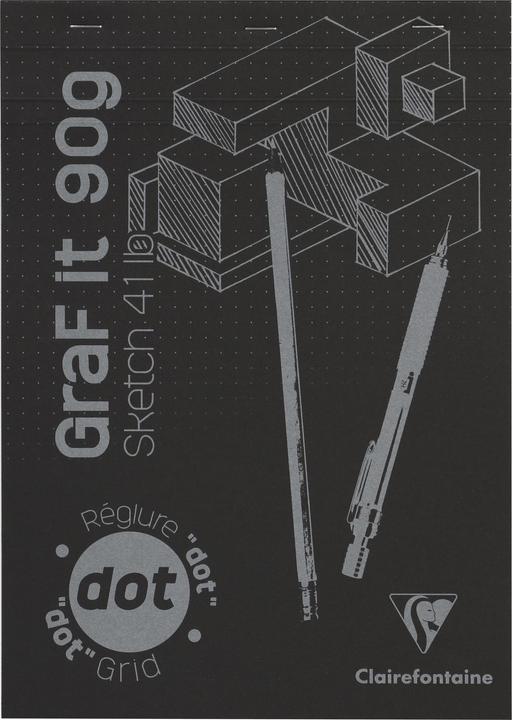 Image du produit Clairefontaine GraF'it dot bloc agraphé 80F A4 90g - Noir (A4, Quadrillé)