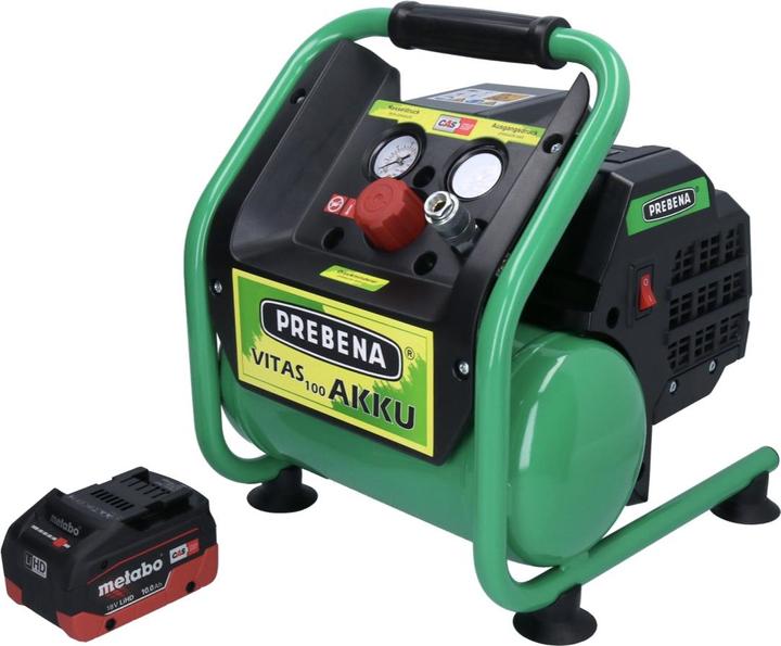 Produktbild Prebena VITAS 100-AKKU Kompressor 18 V 5 l 8 bar CAS Brushless + 1x Akku 10,0 Ah - ohne LadegerÃ¤t (8 Bar, 5 l)