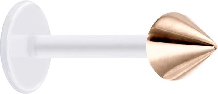 Image du produit Star Piercing Micro Labret transparent avec cône or rose (sans laiton, Acier chirurgical 316L, Bioflex)