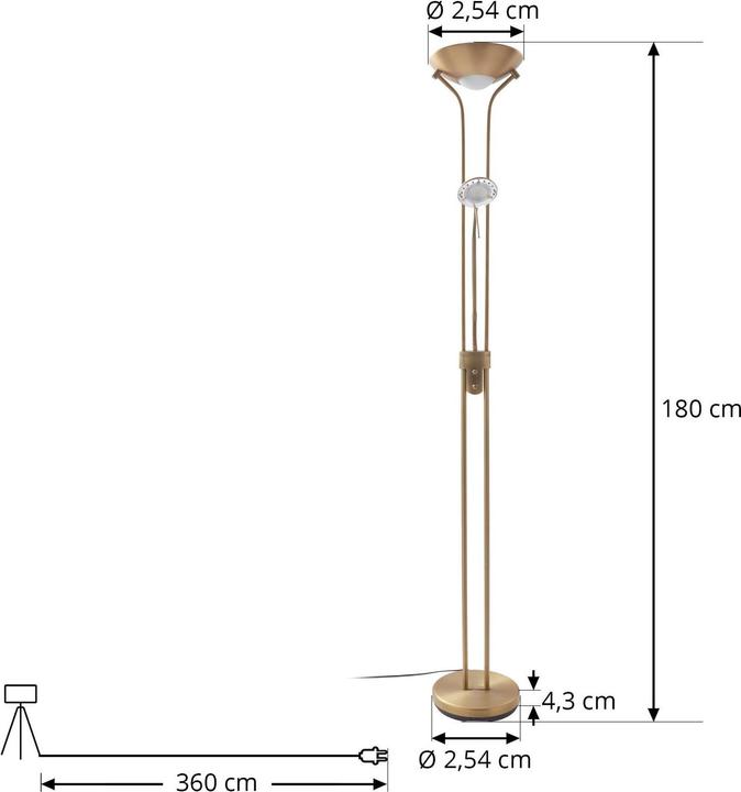 Immagine prodotto Lindby Josefin LED washlight da soffitto, luce da lettura, bronzo (2510 lm)