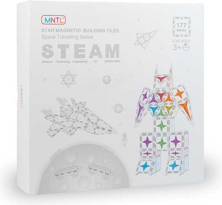 Immagine prodotto Mntl Piastrelle magnetiche 177 pezzi Mega Pastel Pack - Blocchi da costruzione magnetici