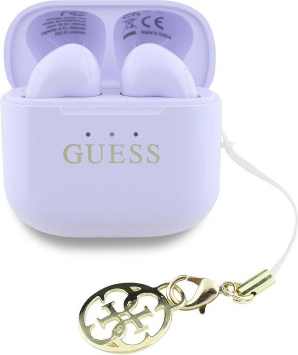 Image du produit Guess Écouteurs TWS Glossy Effect Imprimé Classic Logo & Charm - Lavande (4 h, Sans fil)
