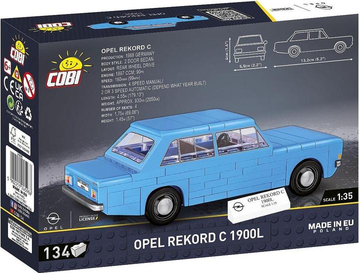 Produktbild Cobi Youngtimer 24598 - Opel Rekord C 1900 L, Bausatz, 1:35, 134 Bauteile