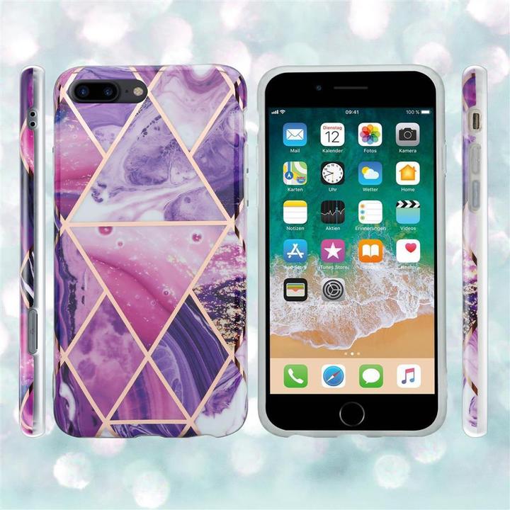 Produktbild Cadorabo IMD TPU Bunter Marmor Cover (Apple iPhone 7 Plus, Apple iPhone 7s Plus, Apple iPhone 8 Plus)
