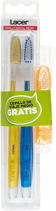 Lacer Medium Double Brush Reisebürste (Mittel, 2 x)