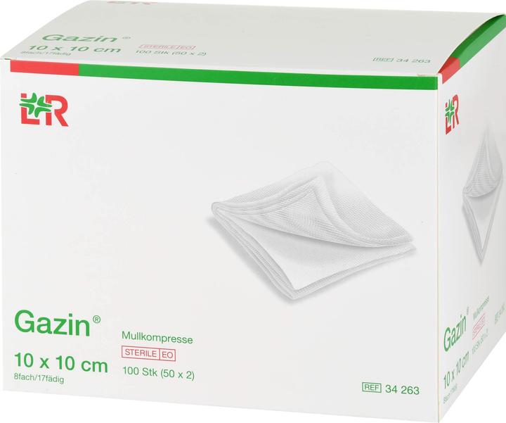 Actual product image Gazin Compresses sterile 10x10cm, 100 pcs. compresses