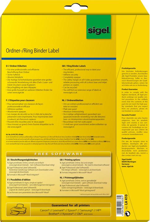 Produktbild Sigel Ordner-Etiketten