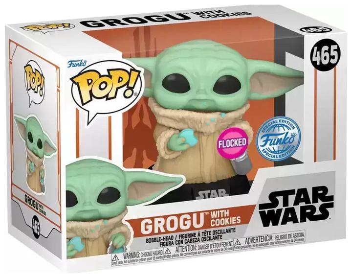 Actual product image Funko Pop! Star Wars: Grogu With Cookies - (Flocked) (Special Editon) #465 Vinyl Figure