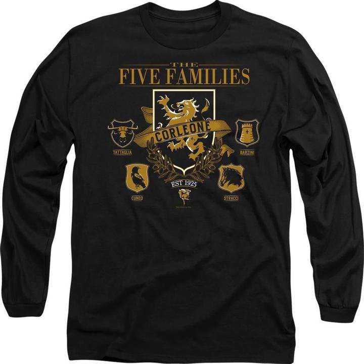 Actual product image The Godfather Unisex Adult Five Families Logos T-Shirt (XL)