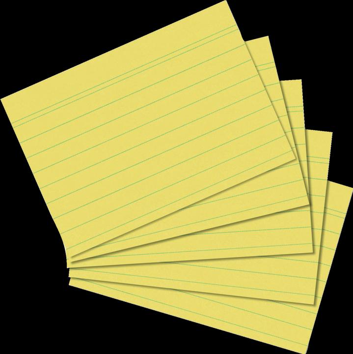 Produktbild Herlitz Karteikarten, DIN A7, liniert, gelb aus Papier, 170 g-qm, holzfrei, Linienfarbe: blau, doppelte (A7, 170 g/m², 100 x)