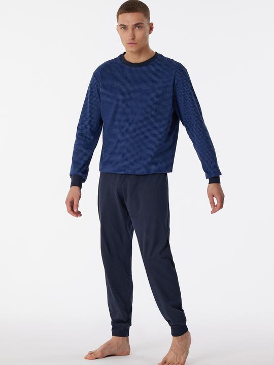 Produktbild Schiesser langer Herren Pyjama / Schlafanzug mit Rundhals-Ausschnitt (XL)