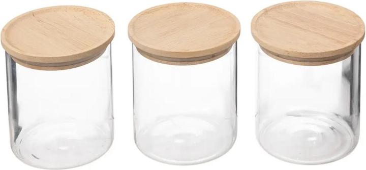 Actual product image 5Five Glass jar set with wooden lid - 3-pack (0.35 l)