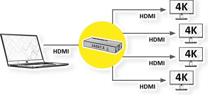 Actual product image Roline 4K HDMI Video Splitter