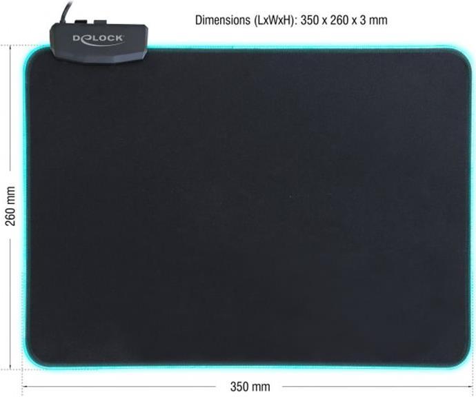 Immagine prodotto Delock Tappetino per mouse USB con illuminazione RGB (M)