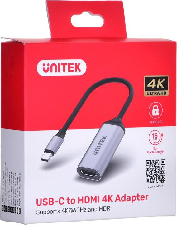 Produktbild Unitek ADAPTER USB-C - HDMI 2.0 4K 60HZ M/F (USB Typ-C, 15 cm)
