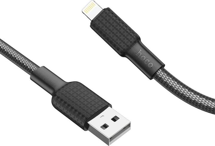 Immagine prodotto Partner Telecom Hoco - Data Cable Jaeger (X69) - USB-A to Lightning, 12W, 2.4A, 1.0m - Black / White (1 m, USB 3.0)