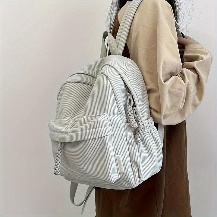 Only-Bags.Store Kleiner Rucksack aus Cord, lässiger Reiserucksack, einfacher Moderucksack