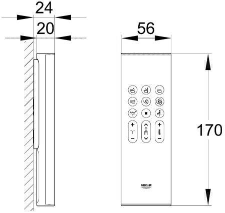 Actual product image Grohe Remote control SENSIA ARENA with wall bracket