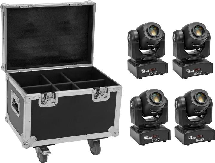 Eurolite Set 4x LED TMH-S60 Moving-Head-Spot + Case (Set)