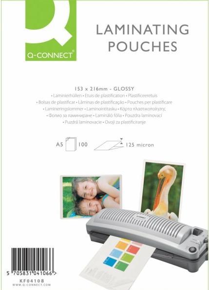 Image du produit Q-Connect Films de plastification brillants (A5, 100 pièce(s), 125 µm)