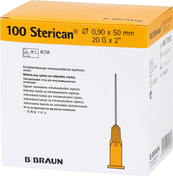 Produktbild B.Braun Nadel 20G 0.90 x 50mm gelb Luer, 100 Stück