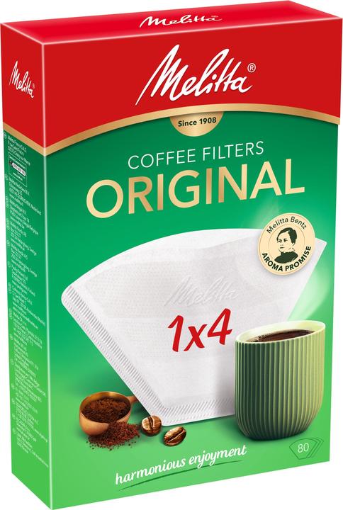 Actual product image Melitta Original 1x4, Basket, Disposable coffee filter, Paper, 80 pc(s)