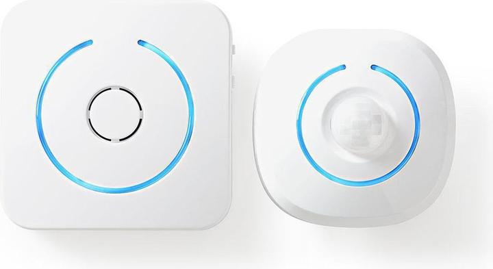 Actual product image Nedis Motion detector alarm - atterie powered - 85 dB - detector range 6 m - white/blue - 2 pcs. (6 m)