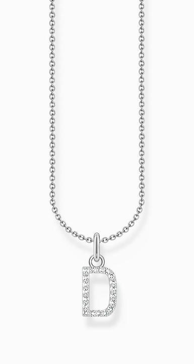 Produktbild Thomas Sabo Kette mit Buchstaben-Anhänger D Silber (925er Silber, 38 - 45 cm)