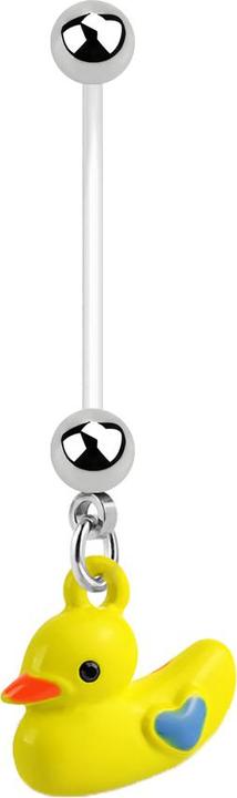 Produktbild Star Piercing Banane Schwangerschaft mit Ente gelb (Bioflex, ohne Messing, Chirurgenstahl 316L)