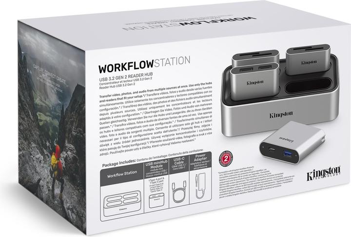 Immagine prodotto Kingston Lettore di schede USB-C 3.2 Gen2 Dual-Slot SD UHS-II al dettaglio (USB 3.2 Gen 2)
