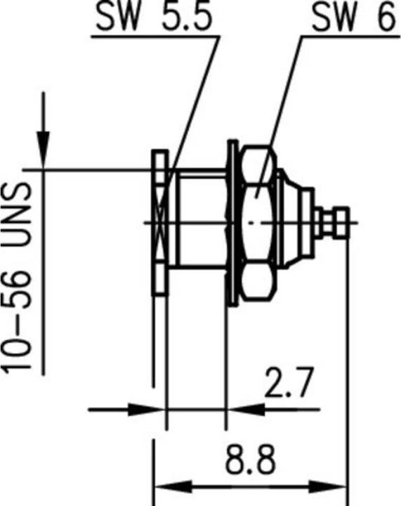 Produktbild Telegärtner MCX-Steckverbinder Buchse, Einbau vertikal 50 Ohm J01271A0101 1 St.