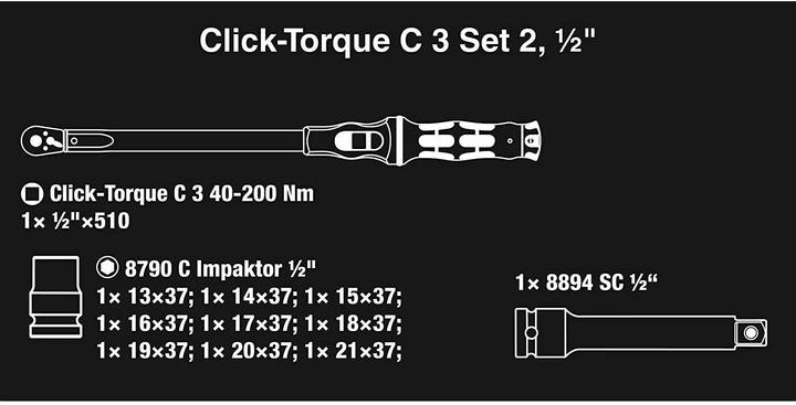 Produktbild Wera Click-Torque C 3 Set 2 (1/2", 40 Nm, 200 Nm)