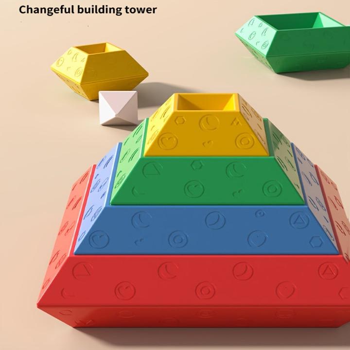 Produktbild Activity Board Pyramide faltbare Bauklötze für Kleinkinder, faltbares Spielzeug zur Sinneserziehung, interessanter