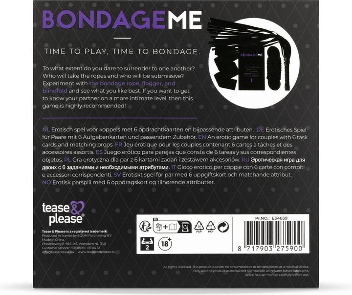 Image du produit tease & please Bondage Me | Temps De Jouer, Temps De Bondage (Divers, Anglais, Allemand)