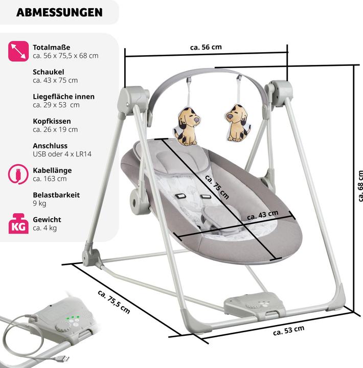 Image du produit tectake Babyschaukel Dogs