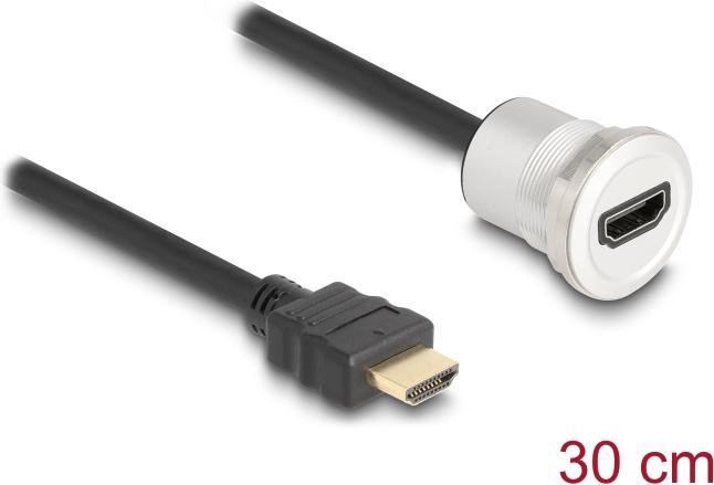 Immagine prodotto Delock Presa HDMI a pannello 8K 60 Hz con cavo a frusta (0.30 m, HDMI)