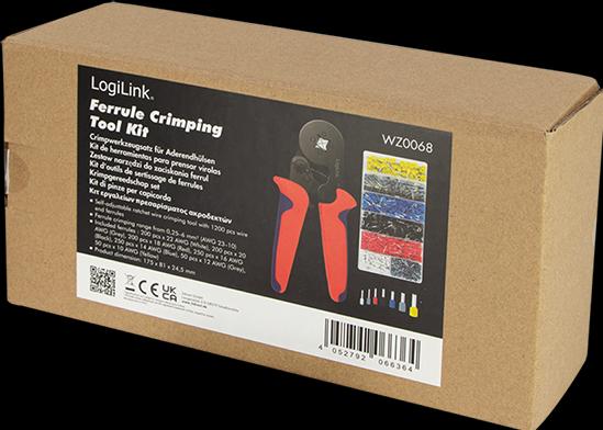 Actual product image LogiLink Wire end ferrule crimping pliers incl. 1200 wire end ferrules (180 mm)
