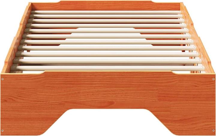Actual product image VidaXL Solid wood bed without mattress Stackable wax brown 80x200 cm bed frame (80 x 200 cm)