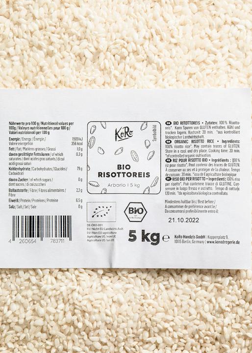 Nährwerte und Zutaten KoRo Bio Risottoreis (5000 g)