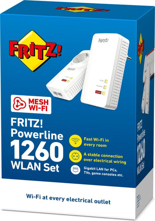 Actual product image AVM FRITZ!Powerline 1260E WLAN Set International (1200 Mbit/s)