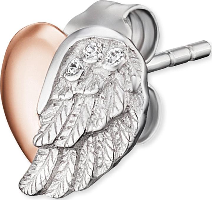Produktbild Engelsrufer Ohrstecker Herzflügel Bicolor (925er Silber rhodiniert, Silber rhodiniert)