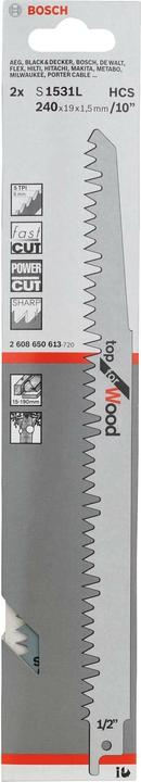 Produktbild Bosch Professional Zubehör Säbelsägeblatt S 1531 L, Top for Wood, 2er-Pack