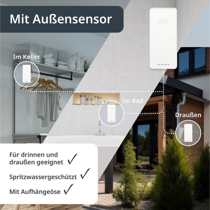 Actual product image ADE Wetterstation mit Funk-Aussensensor Weiss, Funktionen